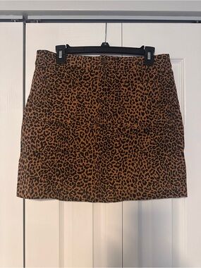 Leopard Print Mini Skirt - J Crew Factory Lizzie chino skirt